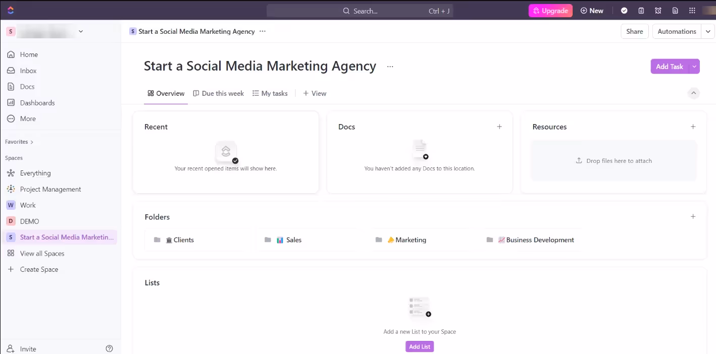 ClickUp's User Interface